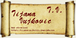 Tijana Vujković vizit kartica